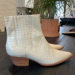 Briani Crocodile Embossed Leather Bootie